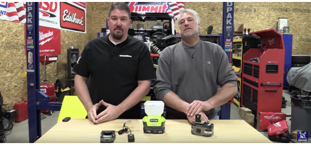 Photo: Ryobi 18 Volt ONE+ EVERCHARGE LED Area Light and 1.3 Ah Battery and Wall Mount Review