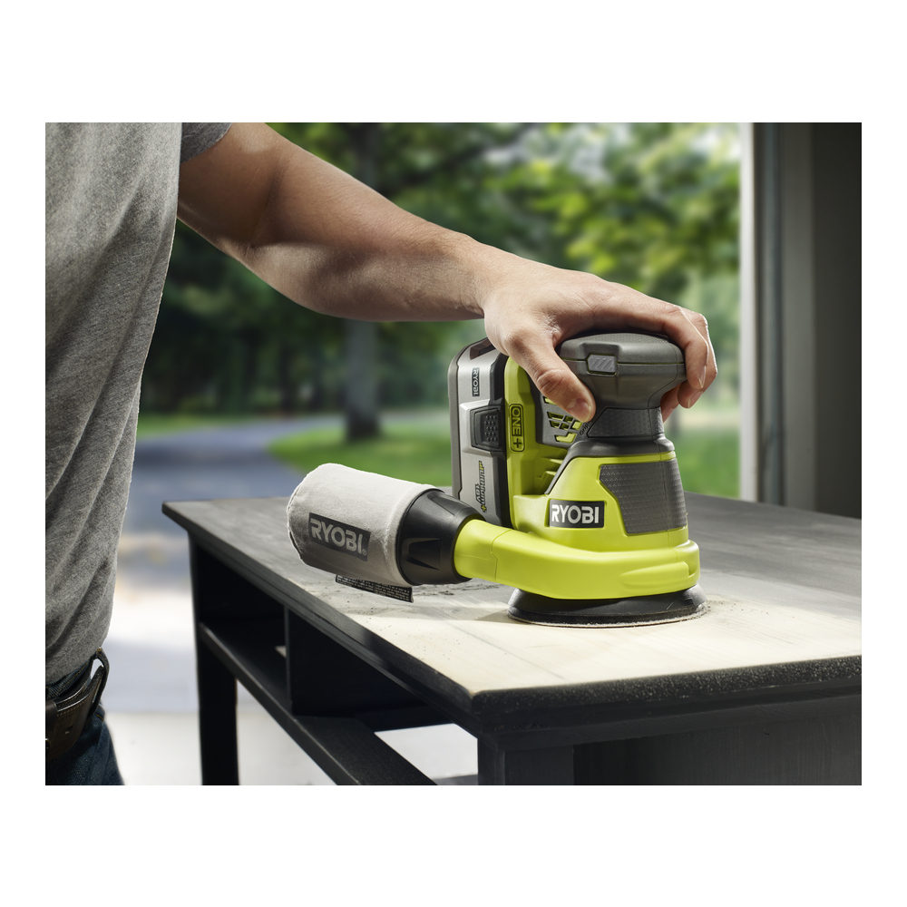 Tool-Only New Ryobi 18-Volt ONE 1/4 Sheet Sander with Dust Bag Cordless P440 