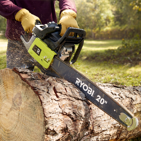 Ryobi Gas Chainsaw 2 Cycle Heavy Duty Case Antivibration Handle Power Tool 20 in