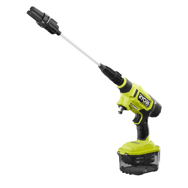 Photo: ONE+ HP 18-Volt Brushless EZClean 600 PSI 0.7 GPM Cordless Electric Power Cleaner w/ 4.0Ah Battery, Charger, Accessories