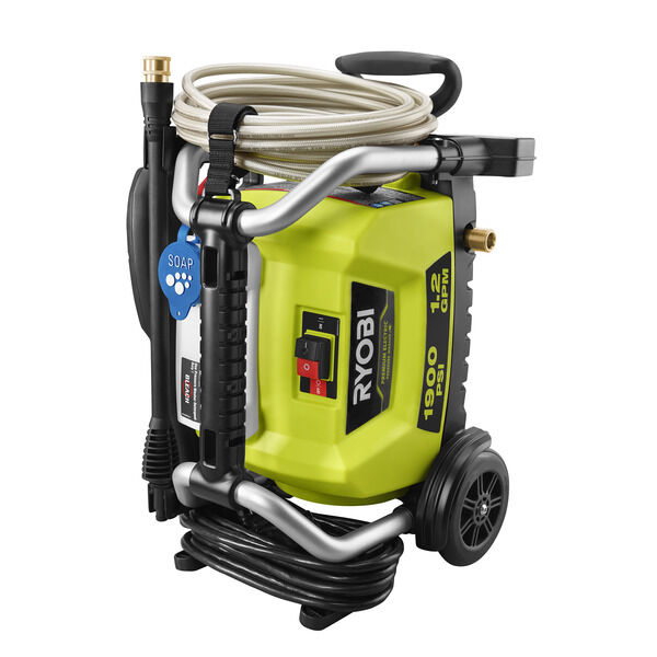 Ryobi 1900 Psi Gpm Cold Water Wheeled Corded Electric Pressure Washer 