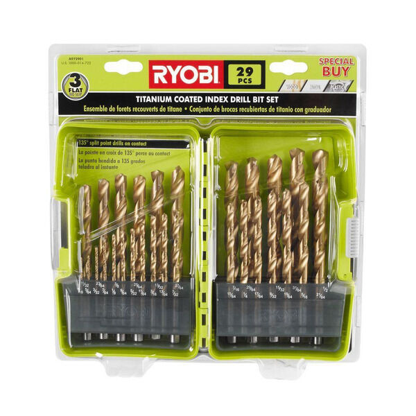 29 PC. TITANIUM COATED DRILL BIT SET | RYOBI Tools