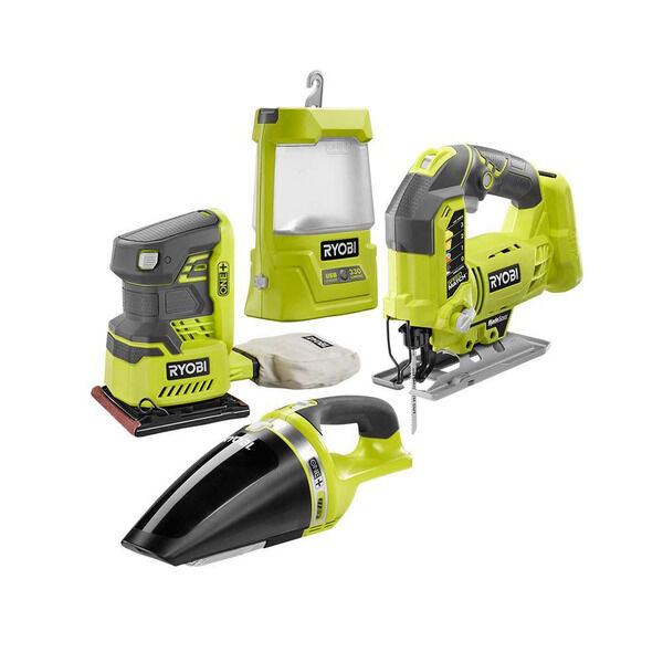 18V ONE+™ JIG SAW, HAND VAC, AREA LIGHT, AND 1/4 SHEET SANDER KIT