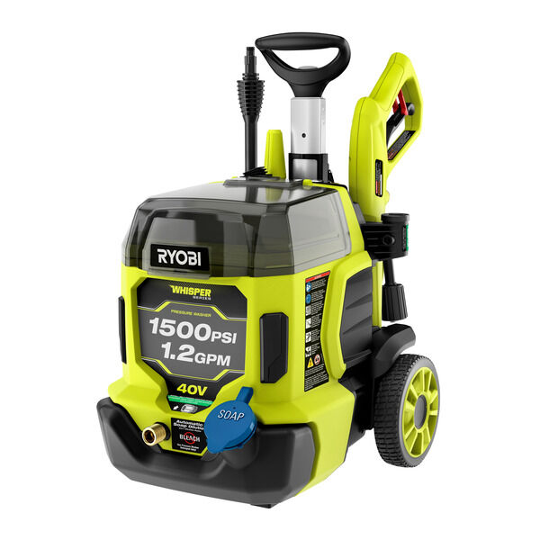 Photo: 40V HP Brushless Whisper Series 1500 PSI 1.1 GPM Cold Water Electric Pressure Washer w/ (2) 6.0 Ah Batteries and Charger