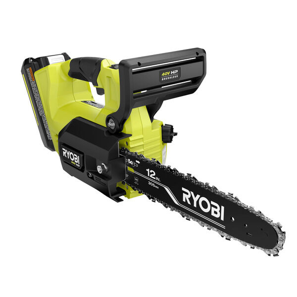 Photo: 40V HP Brushless 12 in. Top Handle Electric Cordless Chainsaw with 4.0 Ah Battery and Charger