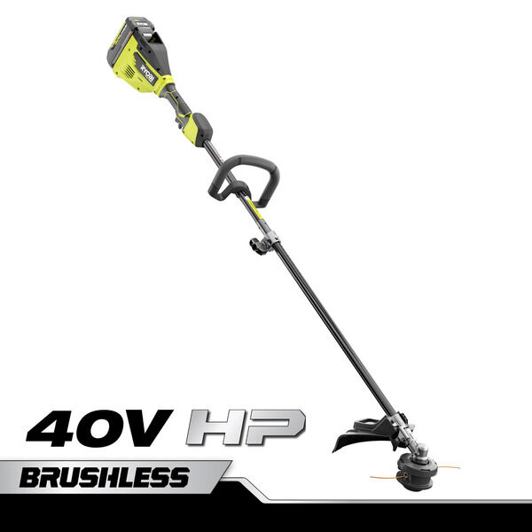 RYOBI 40V Brushless EXPAND-IT Attachment Capable String Trimmer with 4.0Ah Battery and Charger for sale online