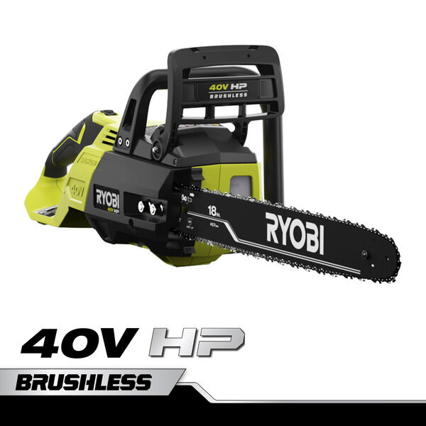 40v Hp 18 Brushless Chainsaw With 5 0 Ah Battery And Charger Ryobi Tools