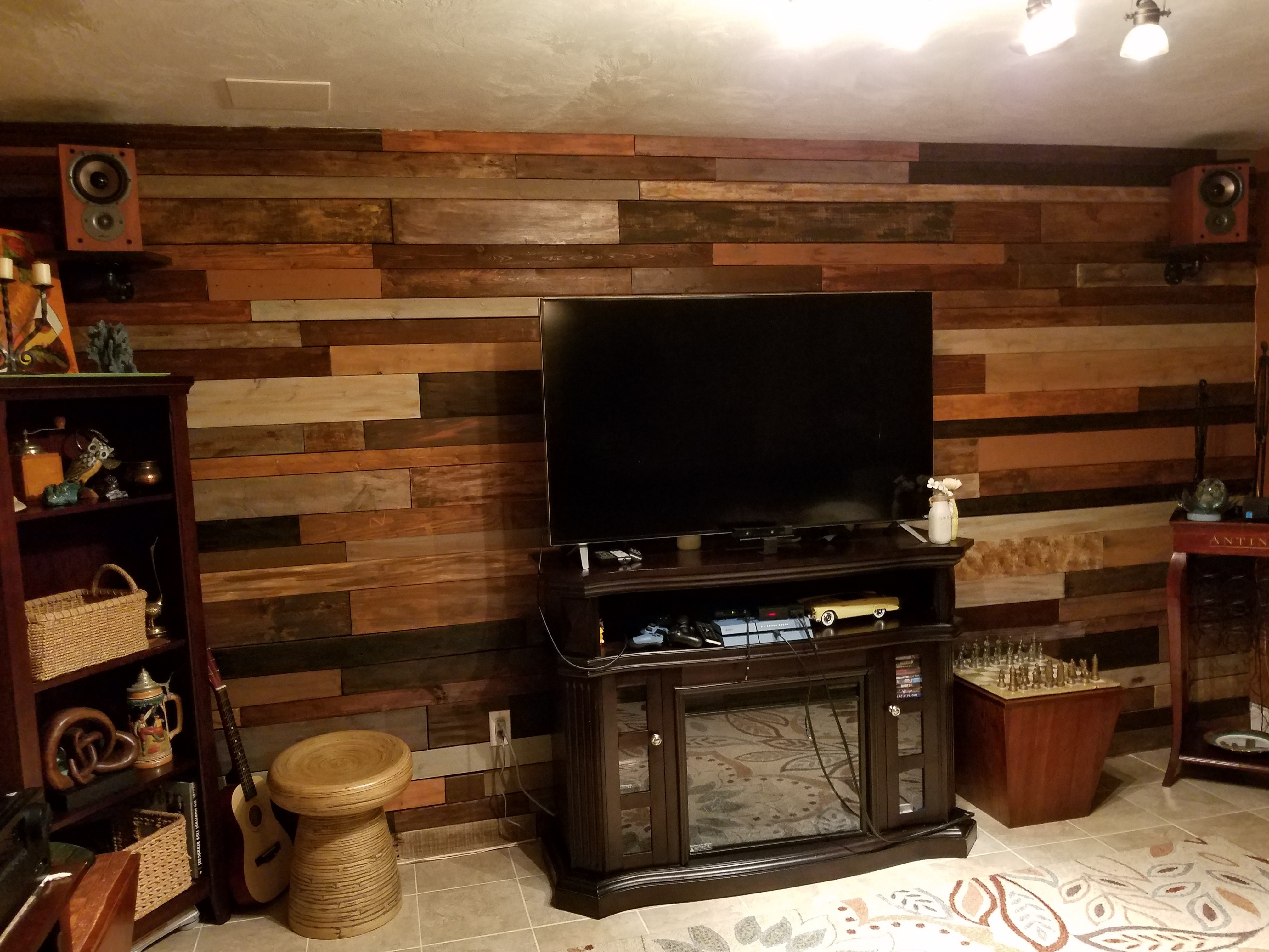 Reclaimed Wood Bar And Pallet Wall Basement Renovation Ryobi Nation Projects