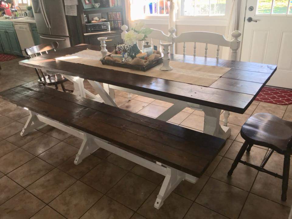 8 Ft. Farmhouse Table & Bench - RYOBI Nation Projects