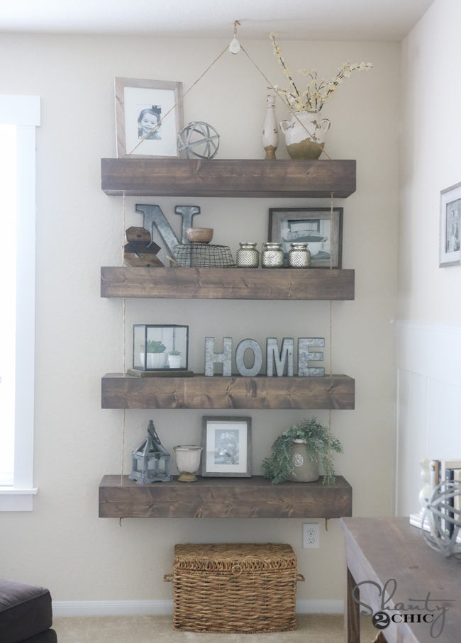 DIY Floating Shelves with Pulleys - RYOBI Nation Projects