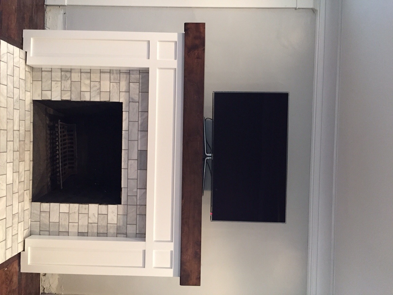 Custom Fireplace, Mantle & Hearth with hidden compartment for electronics - RYOBI ...