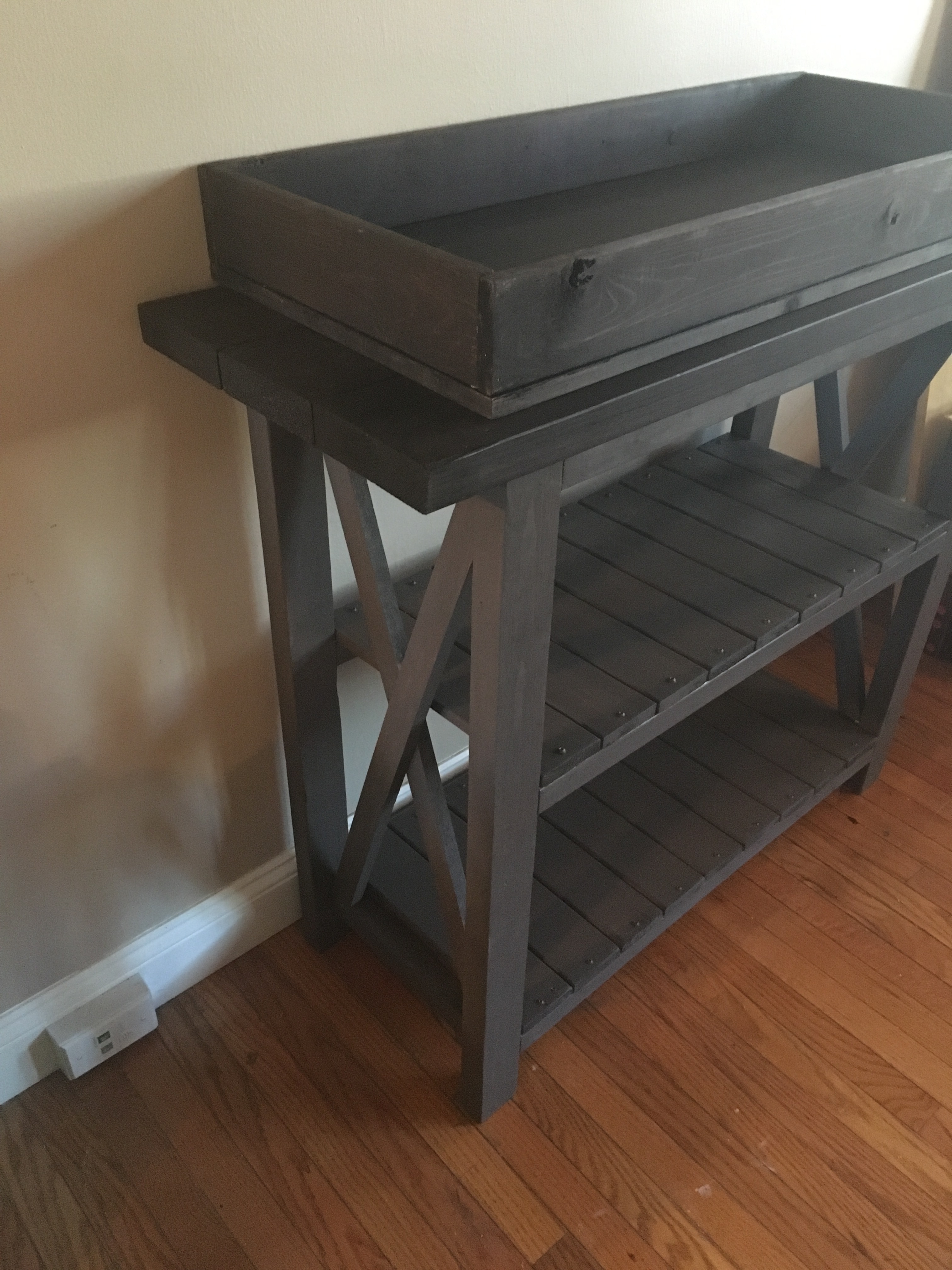rustic grey changing table