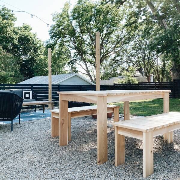 Photo: Patio Dining Table and Bench Set