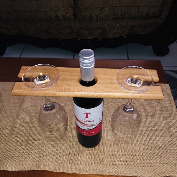 Photo: Wine bottle and glass plank!