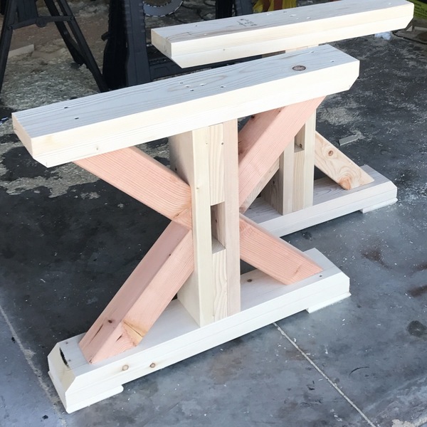 chunky x farmhouse table