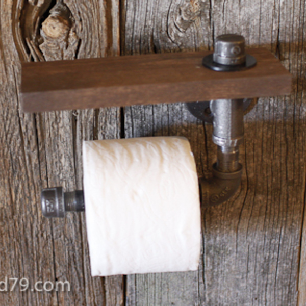 Diy Rustic Scrap Wood And Pipe Toilet Paper Holder Ryobi Nation Projects