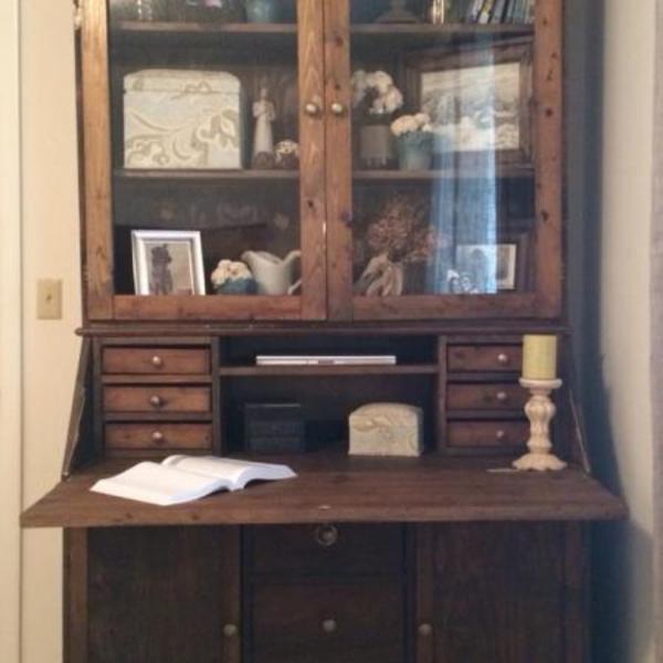 rustic secretary desk with hutch