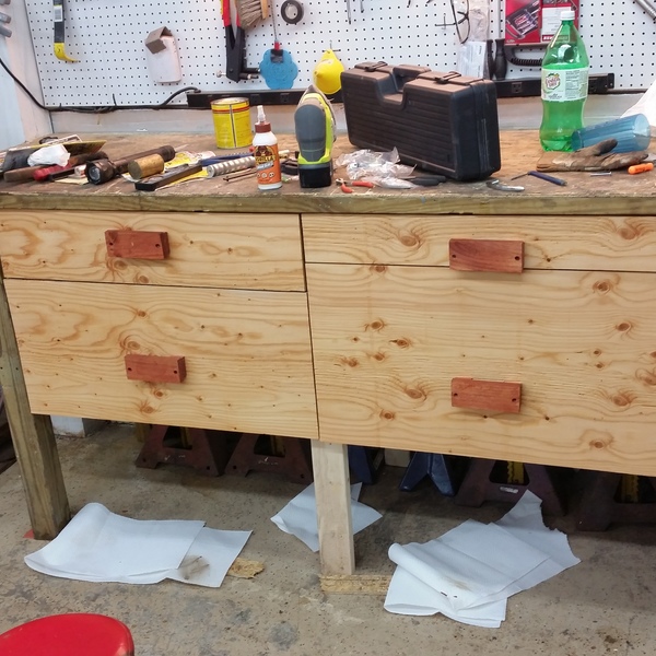 Photo: super strong work bench , with drawers