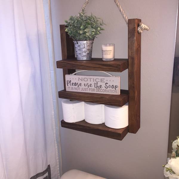 rustic towel storage