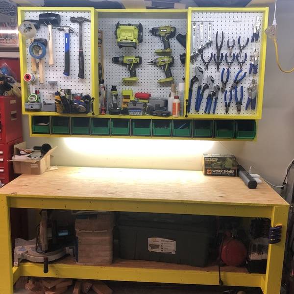 Photo: Garage Work Bench with Tool Storage Cabinet