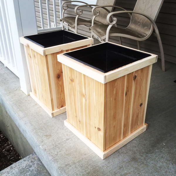 Photo: Cedar planter stands