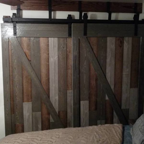 Photo: Bypass Barn Doors from rustic wood pieces