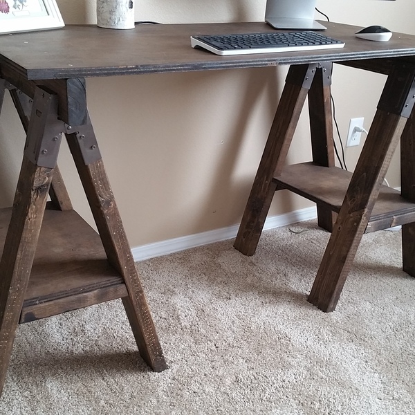 sawhorse office desk