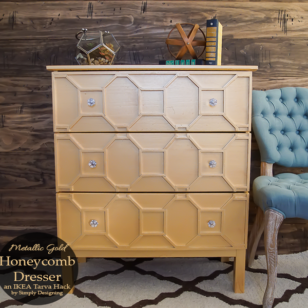 Metallic Gold Honeycomb Dresser An Ikea Tarva Hack Ryobi Nation Projects Metallic Gold Honeycomb Dresser An