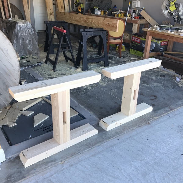 chunky x farmhouse table