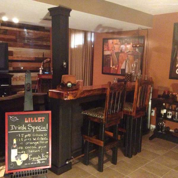 Reclaimed Wood Bar And Pallet Wall Basement Renovation Ryobi Nation Projects