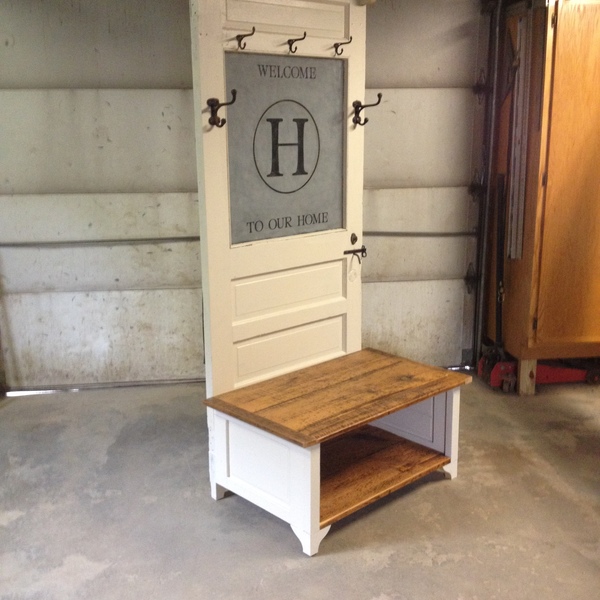 Kaitlin S Trunk Hall Tree End Table Made From Doors Used In