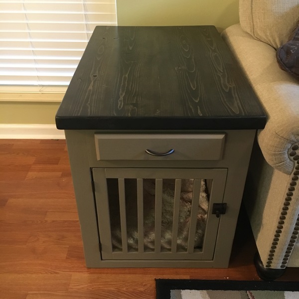 dog crate nightstand with drawer