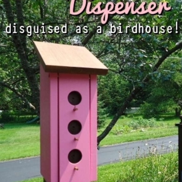 Photo: Dog Poop Bag Dispenser Disguised as a Birdhouse