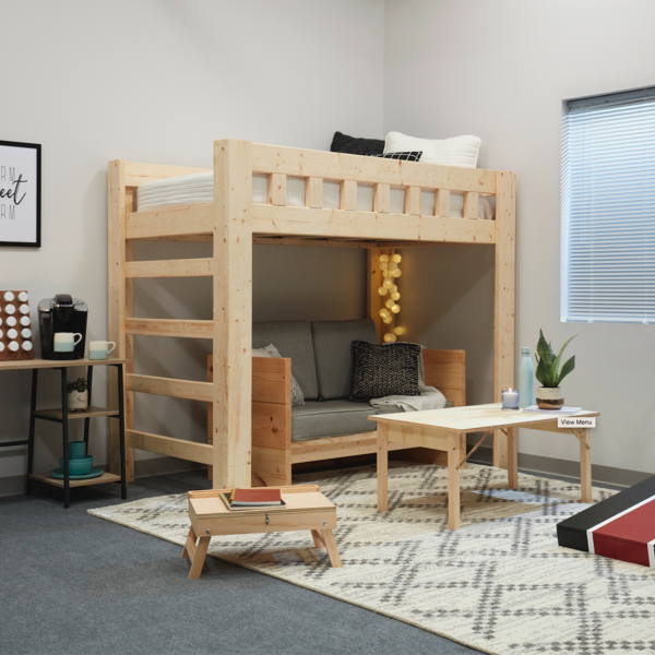 built in loft bed