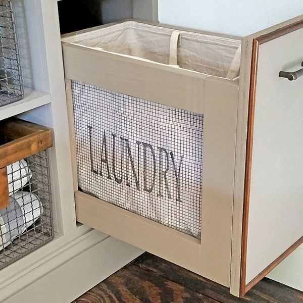 Photo: Hidden Laundry Hamper in Bedroom