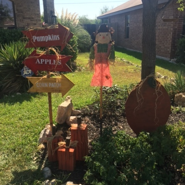 Photo: Fall Sign and Pumpkins