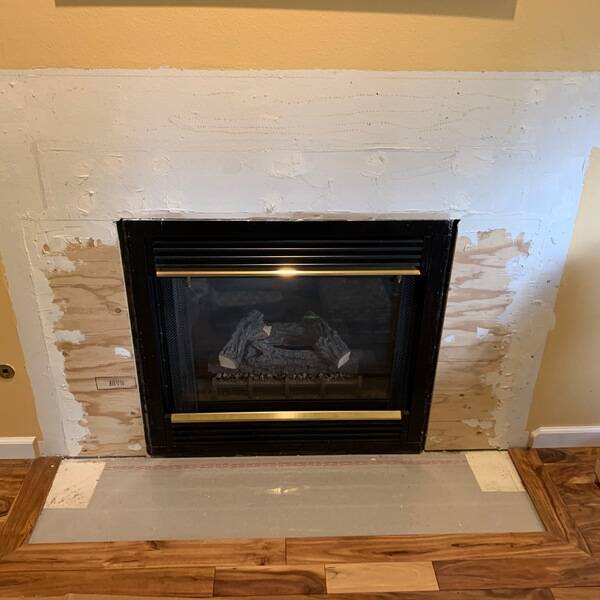 Photo: Fireplace Mantle Rebuild