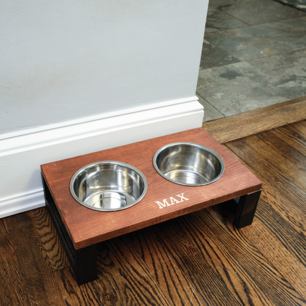 Photo: Engraved Dog Dish Stand