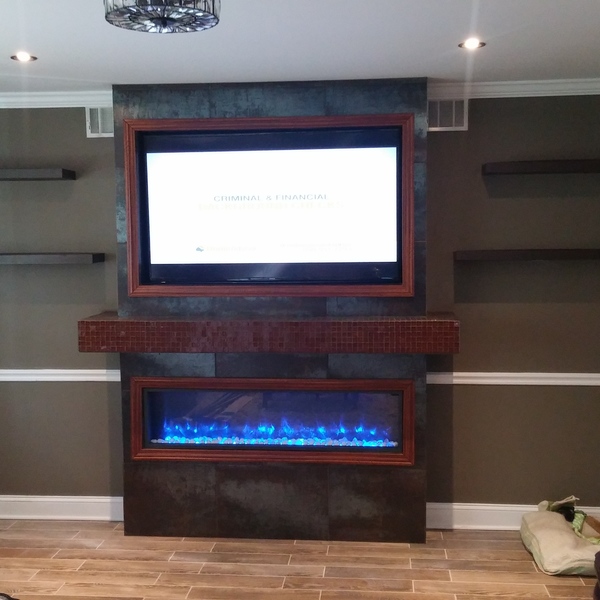 Recessed Tv Electric Fireplace Shelves Ryobi Nation Projects