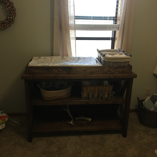 rustic changing table