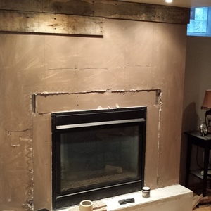 Pallet Board Fireplace Surround - RYOBI Nation Projects