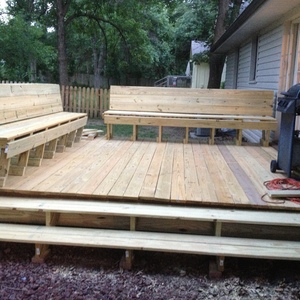 wrap around seating deck with open steps - RYOBI Nation Projects